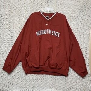 Vintage‎ Nike Center Swoosh Washington State Windbreaker Men's 2XL  Zip Side